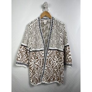 Chico's Audrey Cardigan‎ Sweater Women's Size 2 US Large Artsy